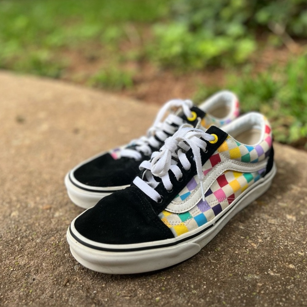 Vans  Colorful Checkered Sneakers Size 5